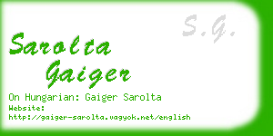 sarolta gaiger business card